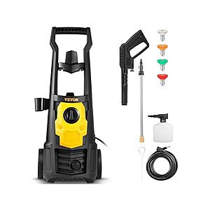 2000 PSI VEVOR 1.65 GPM Electric Pressure Washer w/ 30' Hose, Foam Cannon & 5 Nozzles $49.99 + Free Shipping w/ Prime