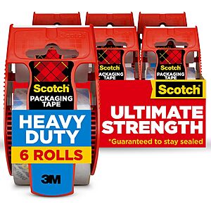 6-Pack 1.88" x 22.2yd Scotch Heavy Duty Shipping Packing Tape Dispensers $8.88 + Free Shipping w/ Prime or $35+