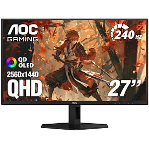 $299.99* | 27" AOC Q27GAZD QD 2560x1440 240Hz OLED Gaming Monitor at Amazon