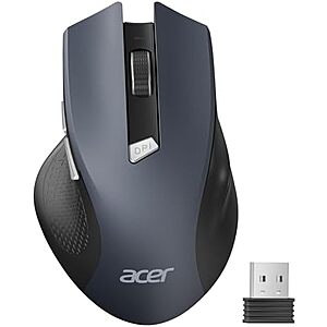 [AC] $14.97* | 2 × Acer Ergonomic 2.4GHz 1600DPI Wireless Mouse w/ Receiver (Black) ($7.49 each) at Amazon