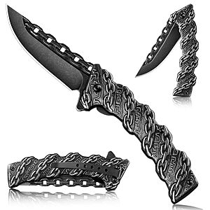 Purple Dragon Folding Pocket Knife w/ 3D Iron Chain Handle $14.99 + Free Shipping w/ Prime or on $35+