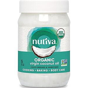 [SnS, AC] $6.61 | 15-Oz Nutiva Organic, Cold-Pressed, Unrefined, Virgin Coconut Oil at Amazon