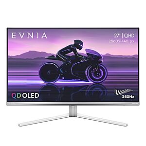 Philips Evnia 27" Gaming Monitor QHD 360Hz QD OLED True Black 400 27M2N8500 $399.99