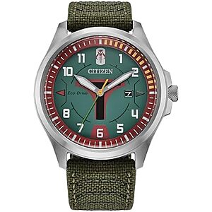 [AC] $265.38 | CITIZEN Men's Eco-Drive Boba Fett 44mm Stainless Steel AW1418-06W at Amazon