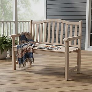 Shine Company 4212GS-142 Belfort II Wooden Outdoor Patio Garden Bench, Classic Grey $105.21