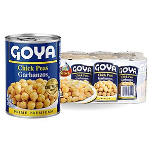8-Pack 15.5-Oz Goya Chick Peas (Garbanzo Beans) $6.44  w/ S&S + Free Shipping w/ Prime or on $35+