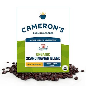 Select Prime Accounts: 4-Lb Cameron's Coffee Organic Scandinavian Blend Medium Dark Roast Whole Bean Coffee $20.06 + Free Shipping w/ Prime or on $35+