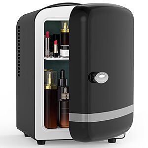 Electactic Mini Fridge, 4L/6 Cans Cosmetic Fridge for Bedroom, Black $35.8