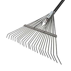 $21.97 Walmart Fiskars Garden Rake, Metal Tine Leaf Rake with Fiberglass Handle, 62", Black