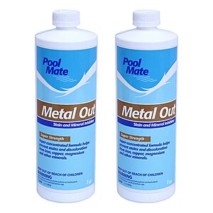 Pool Mate 1-Quart 2-Pack Concentrated Metal Out, Pool Metal Remover $13.80 + Free S&H w/ Prime or $35+