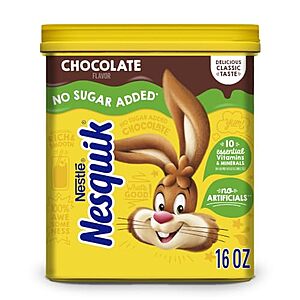 [NEW, SnS] $4.48 | 16-Oz Nesquik No Sugar Added Chocolate Milk Mix Powder at Amazon