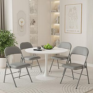$31.49 AMAZON DUMOS Padded Folding Chairs 2 Pack, Dining Chairs, Outdoor Home Office