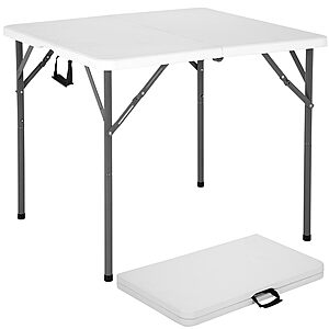 BestOffice | 34" Folding Table | White | Portable Plastic Table $39.99
