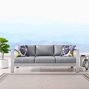 Modway Shore Outdoor Patio Aluminum Sofa in Silver Gray $275.06 + Free S&H at Amazon