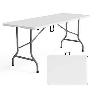 PEXMOR 6FT Portable Folding Table(White) $29.99 + Free S&H at Walmart