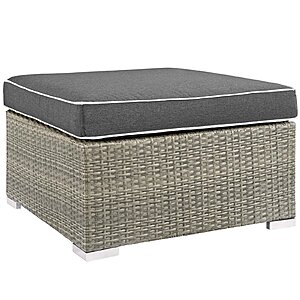 Modway Repose Outdoor Patio Ottoman with Cushions, Light Gray/Charcoal $65.72 + Free S&H at Amazon
