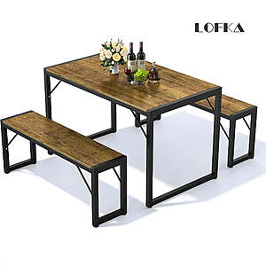 3-Piece Lofka Breakfast Nook Dining Table Set (3 Colors) from $79.99 + Free Shipping