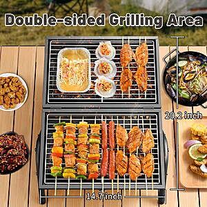 $50 FS WALMART Mibote Portable Iron Charcoal BBQ Grill for Camping and Picnics