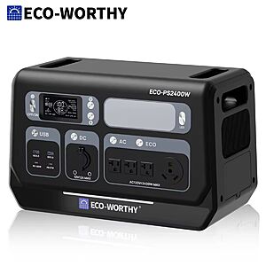 ECO-WORTHY PS 2400W Power Station 2048Wh LiFePO4 Battery $453 + Free S/H $453.2