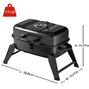 $48.73 FS Walmart Seller: MASTER COOK Portable Charcoal Grill, Foldable BBQ Grill with Adjustable Vent for Outdoor Camping, Patio, Tailgating, Travel