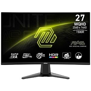 [Newegg] MSI 27" QHD 2K 1440P 180Hz Curved Gaming Monitor 27CQ6F $144 + Free Shipping