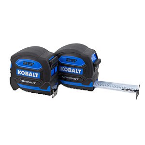 $15 LOWES Kobalt Blue Compact 2 -Pack 25-ft Tape Measure