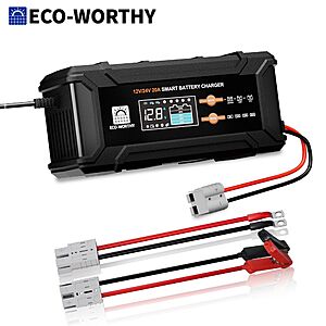 ECO-WORTHY 12V/24V 20A Smart Battery Charger Maintainer $29.1 + Free Shipping
