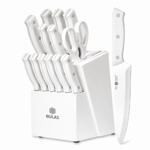 Walmart – NULAS 14-Pc Self-Sharpening Knife Set w/ Block, White - $24.99 w/ Coupon