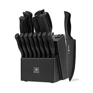 Walmart – NULAS 19-Pc Self-Sharpening Knife Set w/ Block, Black - $29.99 w/ Coupon