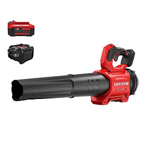 $109: CRAFTSMAN V20 Brushless RP Leaf Blower, 410 CFM, 110 MPH, 5.0Ah Battery & Charger(CMCBL730P1) at Lowe's