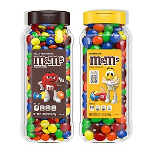 48.5-Oz M&M's Milk Chocolate and Peanut Candy Jars $12.62 w/ S&S + Free Shipping w/ Prime or on $35+