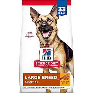 [SnS, AC] $30.44 | 33-Pound Hill's Science Diet Large Breed, Senior Adult 6+, Dry Dog Food (Chicken) at Amazon