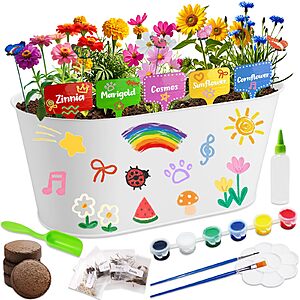 25-Piece RootCraft Paint & Plant Kid's Gardening Set /w 5 Variety Flower Seeds $8.99 + Free Shipping w/ Prime or on $35+