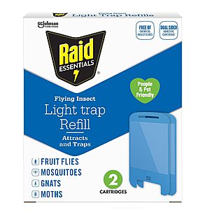2-Count Raid Essentials Flying Insect Light Trap Refill Cartridges $4.36 w/ S&S + Free Shipping w/ Prime or on $35+