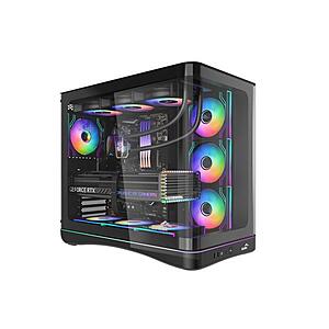 SAMA V62 Mid-Tower ATX PC Case w/ 7x 120mm ARGB PWM Fans & Tempered Glass (Black or White) $104.99 + Free Shipping