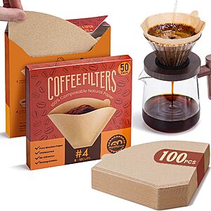 Amazon – 100-Count #4 Unbleached Cone Coffee Filters - $3.99 w/ Code