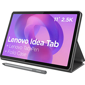 Lenovo - Idea Tab - 11" 2.5K Tablet - 8GB RAM - 128GB UFS - with Tab Pen and Folio Case - Luna Grey $189.99