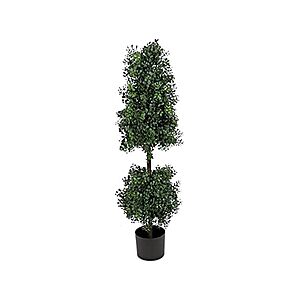 $37.93 | National Tree Company 4 ft Artificial Boxwood Cone and Ball Topiary Tree at Woot!