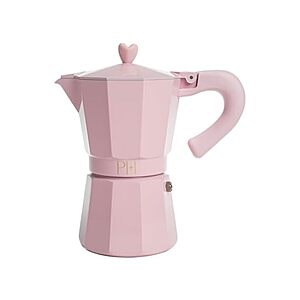 $7.99 | Paris Hilton Stovetop Espresso and Coffee Maker, up to 6 Espresso Cups, Pink at Woot!