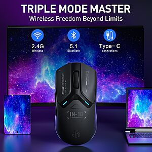 INPHIC IN10P Lightweight Wireless Gaming Mouse, Tri-Mode Wireless Mouse $79.99