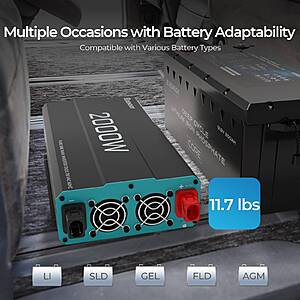Renogy 2000W Pure Sine Wave Inverter 12V DC to 120V AC $149.8 + Free Shipping