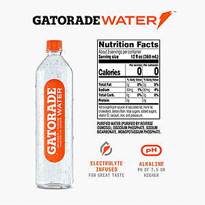 $8.47 get $3 Walmart Cash Limit 2 (REGIONAL) Gatorade Purified Electrolyte Water, Unflavored, 1 Liter Bottles, 6 Pack