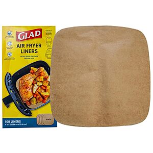 100-Count 9"x9" Glad Nonstick Air Fryer Parchment Liners $4.73 w/ S&S + Free Shipping w/ Prime or on $35+