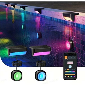 2-Pack Linkind Dual Zone App Control Multicolor Smart Solar Pool Lights $32 + $5.99 Shipping