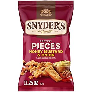 Snyder's of Hanover Honey Mustard & Onion Flavored Pretzel Pieces, 11.25 Oz~$2.90 After Coupon & S&S @ Amazon