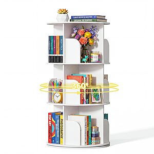 18.11" DUMOS 3-Tier 360° Rotating Bookshelf Tower $49.96 + Free Shipping