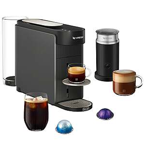 Nespresso Vertuo UP Coffee and Espresso Maker by DeLonghi, Graphite with Aeroccino Milk Frother $159.99 Free Shipping Costco.com