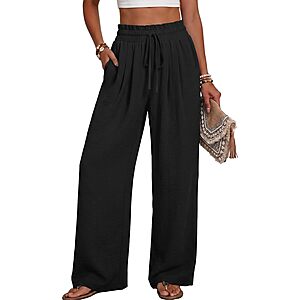 Lepunuo Women's High Waisted Wide Leg Palazzo Pants w/ Pockets (Various) $7.99 + Free Shipping w/ Prime or on $35+
