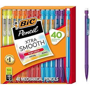 [SnS] $4.95* | 40-Ct 0.7mm BIC Xtra Smooth Bright Edition Mechanical Classic #2 Pencils at Amazon