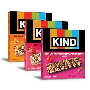 [SnS, AC] $8.65 | 18-Pack 1.4-Oz KIND Healthy Snacks Bars Variety Pack (Variety Pack) at Amazon
